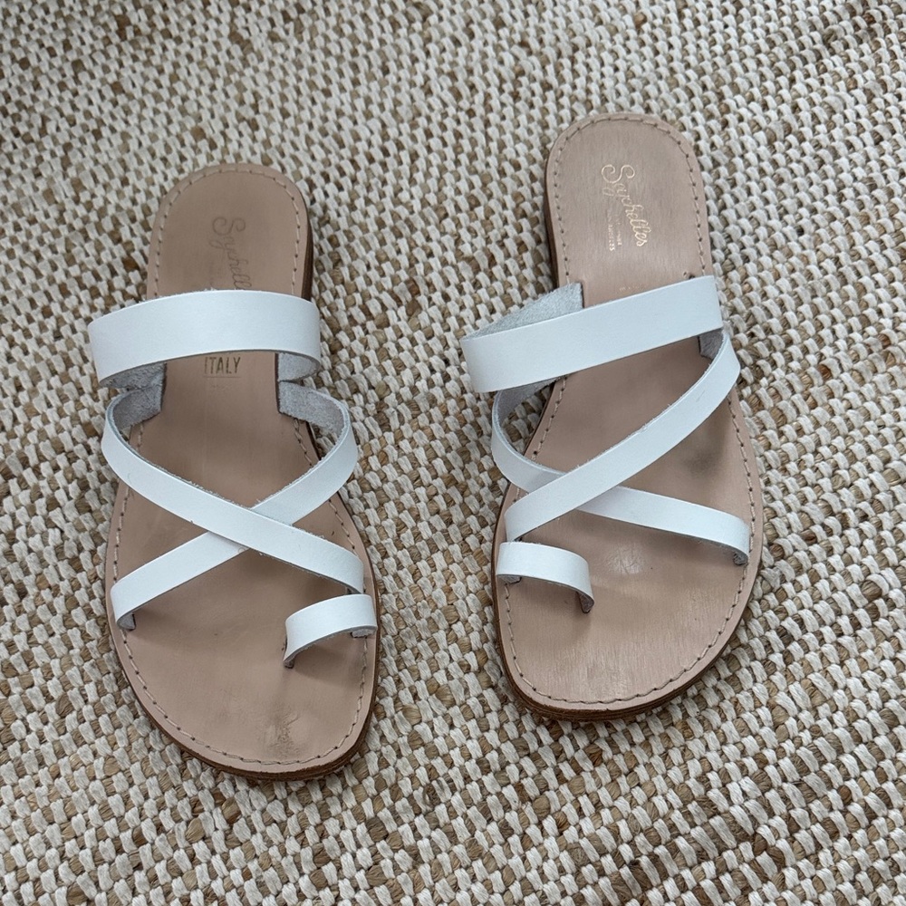 Seychelles White Leather Sandals